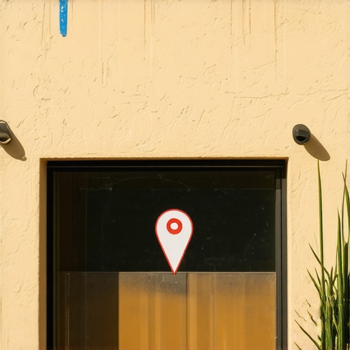 Business storefront in El Paso with Google Maps marker