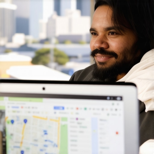 Business owner analyzing Google Maps data in El Paso