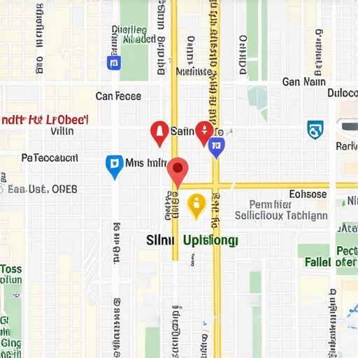 El Paso Local SEO Strategies 2024 Cityscape of El Paso with icons representing local SEO and Google Maps