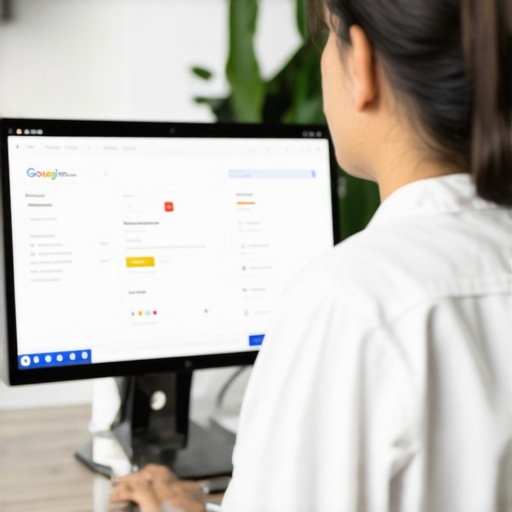 A marketer working on local SEO updates for a business in El Paso on a desktop computer.