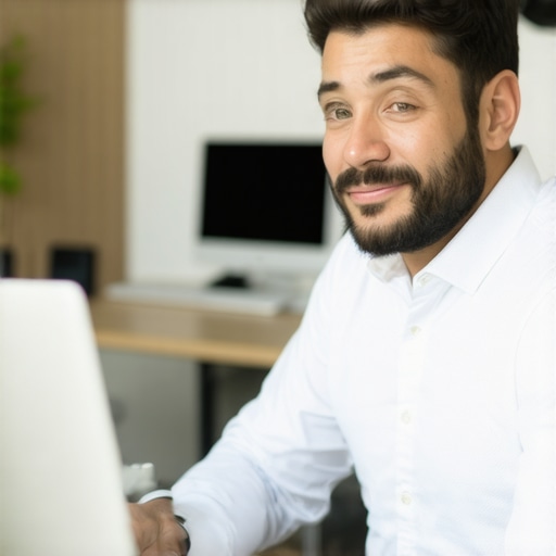 El Paso business owner analyzing local SEO metrics on a laptop, working on maps optimization and reviews