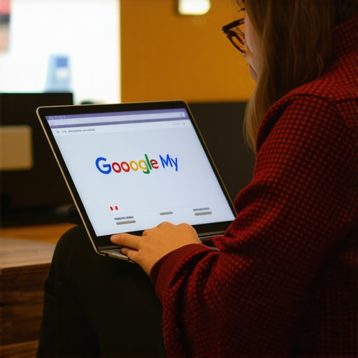 El Paso Business Owner Optimizing GMB Business owner in El Paso working on laptop to improve local SEO and Google Maps ranking.