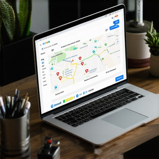 Person analyzing Google Maps dashboard on laptop for local SEO optimization.
