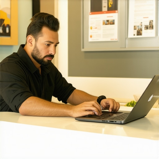 Optimizing GMB Profile in El Paso El Paso business owner editing Google My Business profile with photos and details