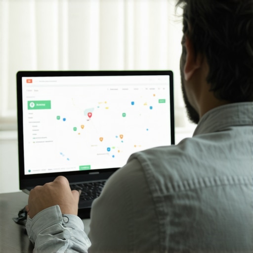 Person reviewing local SEO analytics on computer with El Paso map
