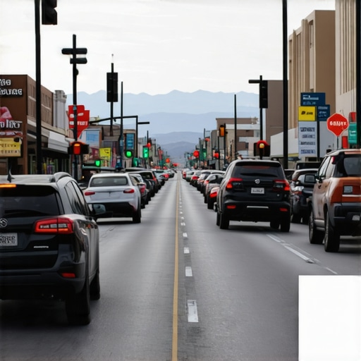 An image showing a bustling El Paso street scene with digital overlay of Google Maps highlighting local businesses