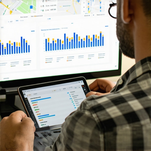 Expert analyzing Google Maps rankings on a laptop in El Paso