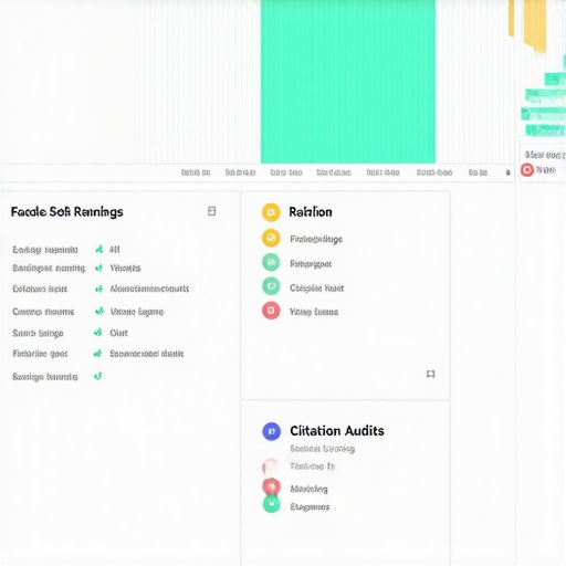 Local SEO tracking dashboard displaying keyword positions and citation statuses for El Paso businesses.