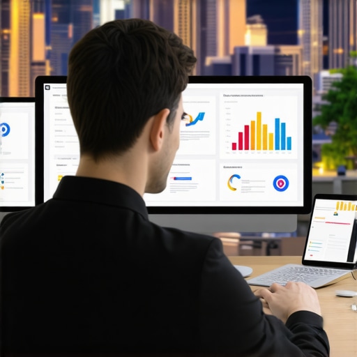 SEO specialist analyzing data with El Paso city in the background