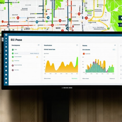 Screenshot of SEO analytics dashboard showing local rankings and map data for El Paso